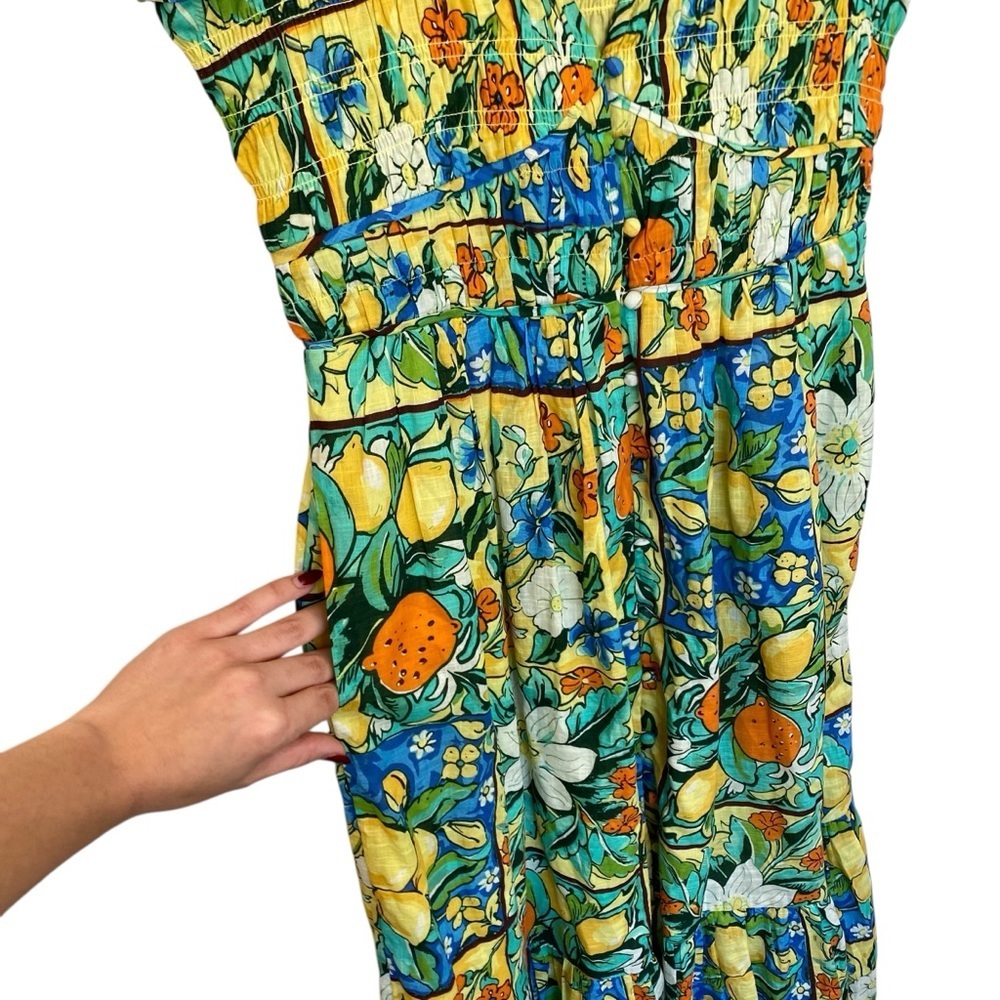 Anthropologie Peregrine Flutter Sleeve Maxi Dress In Fruit Motif XS - Picture 6 of 11